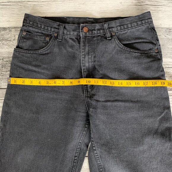 Vintage 90s LA Blues Faded Washed Black Denim Tapered Jeans - Picture 7 of 11